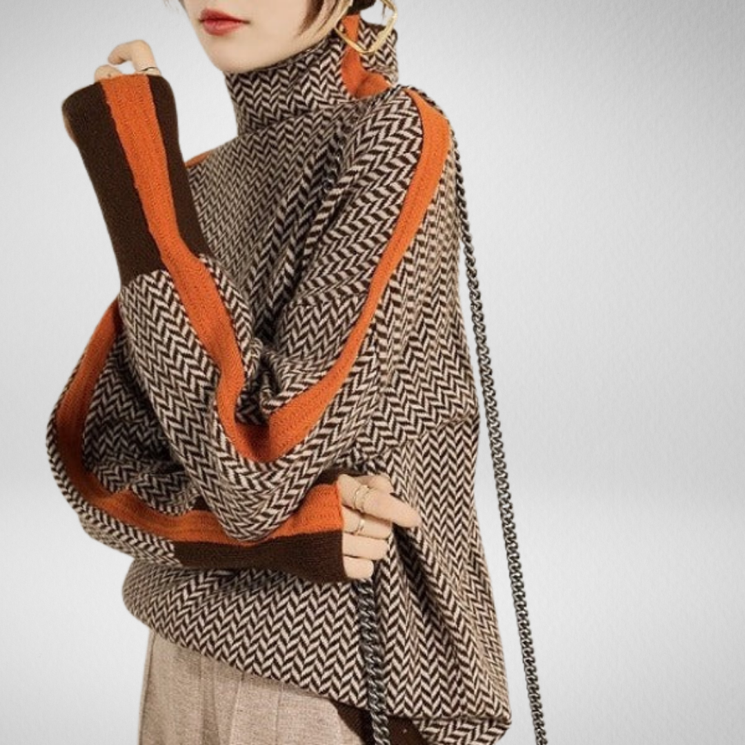 Eleanor™ | Herringbone Luxe Rollkragenpullover