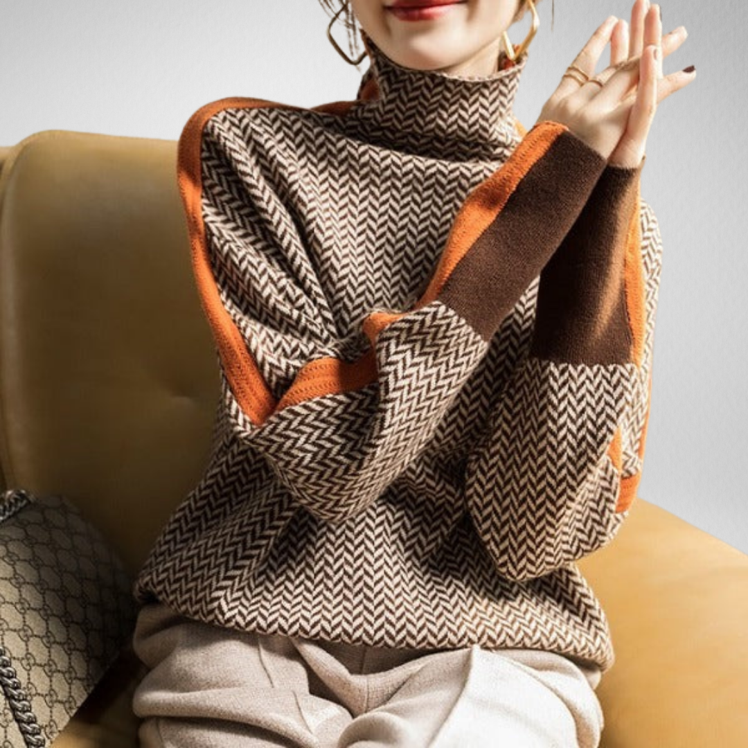 Eleanor™ | Herringbone Luxe Rollkragenpullover