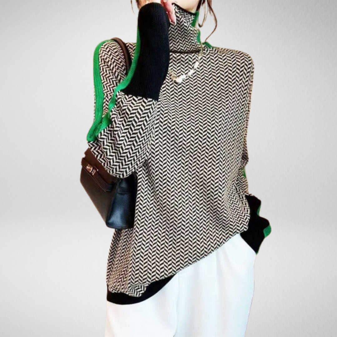 Eleanor™ | Herringbone Luxe Rollkragenpullover