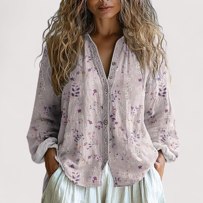 Almeida™ | Vintage Blattbluse