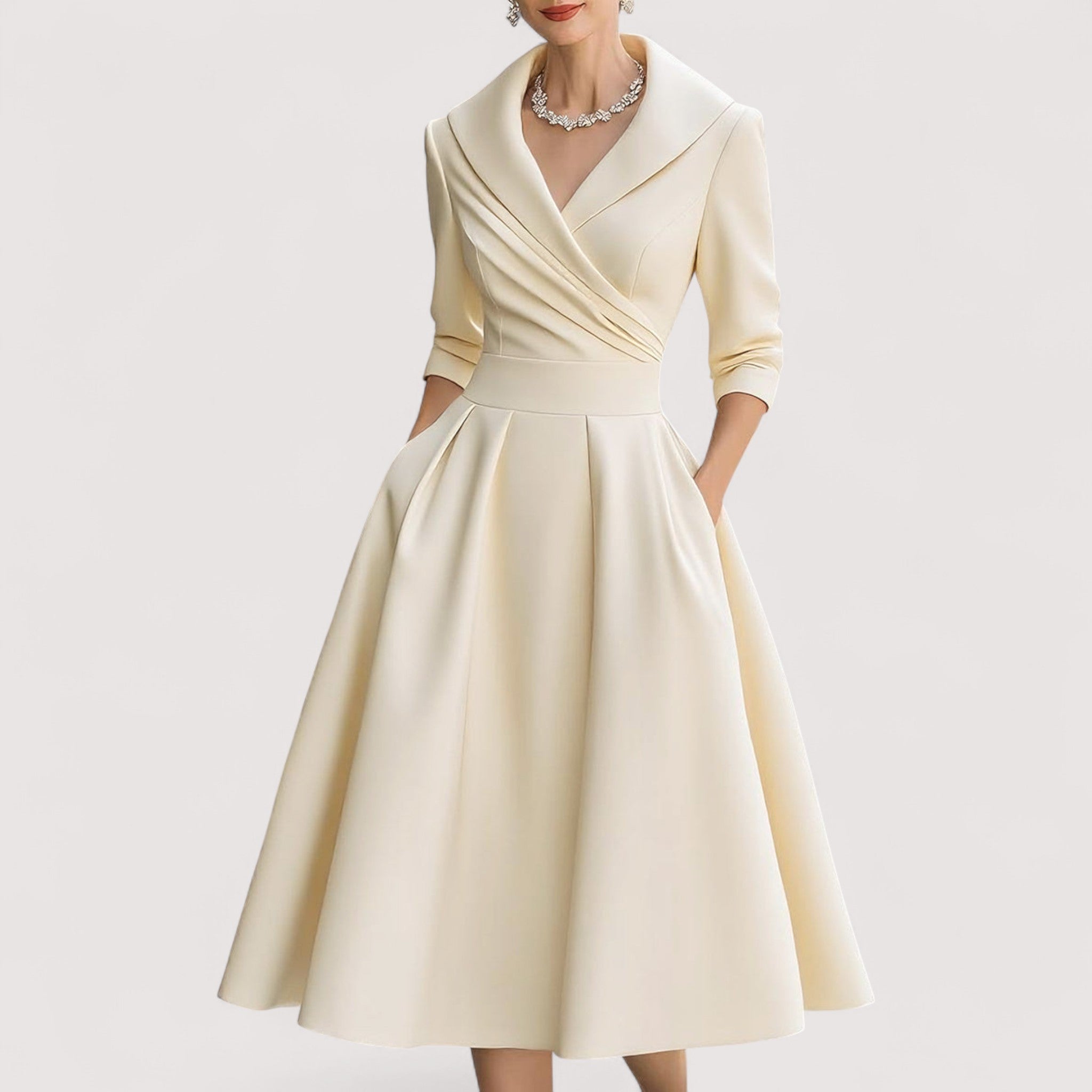 Frederica™ | Midi-Satin-Kleid