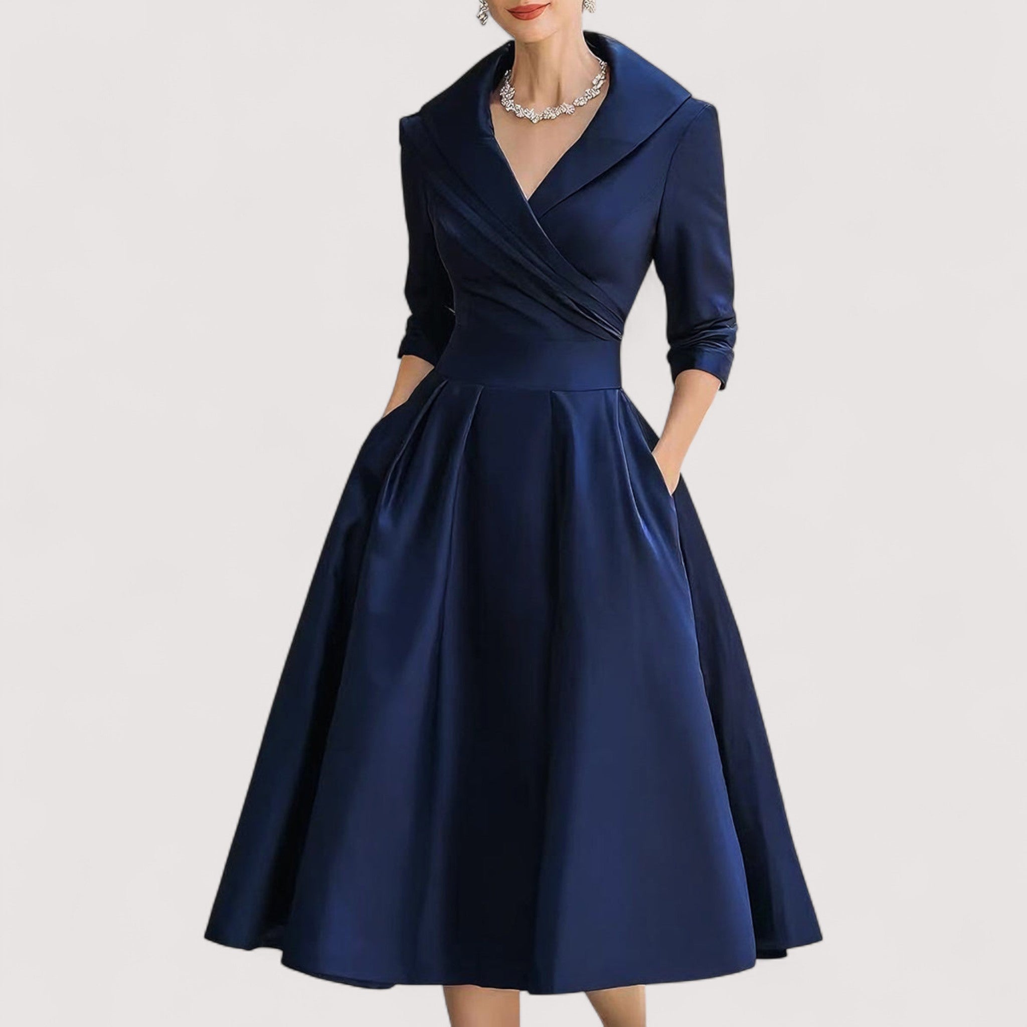 Frederica™ | Midi-Satin-Kleid