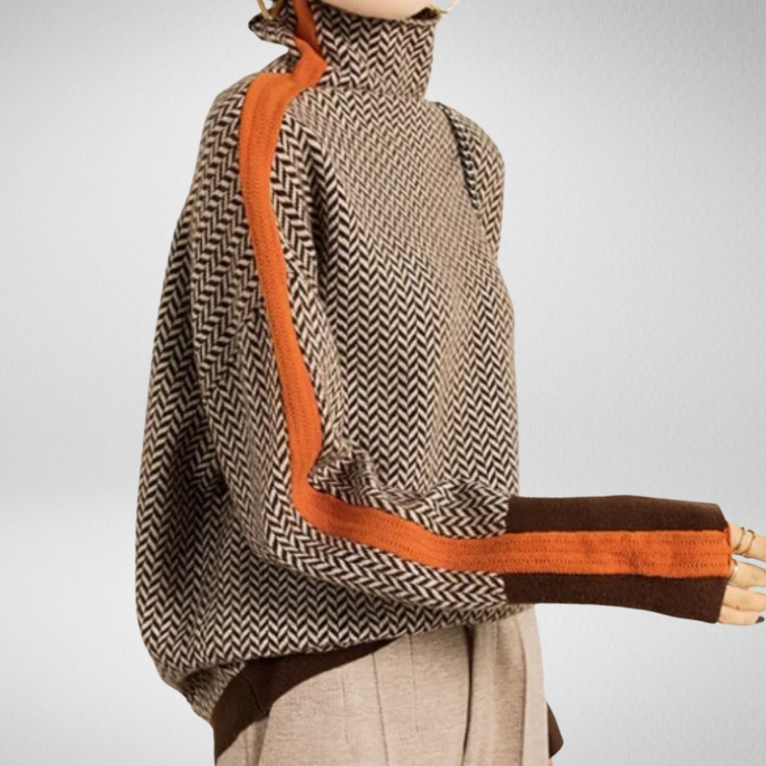 Eleanor™ | Herringbone Luxe Rollkragenpullover