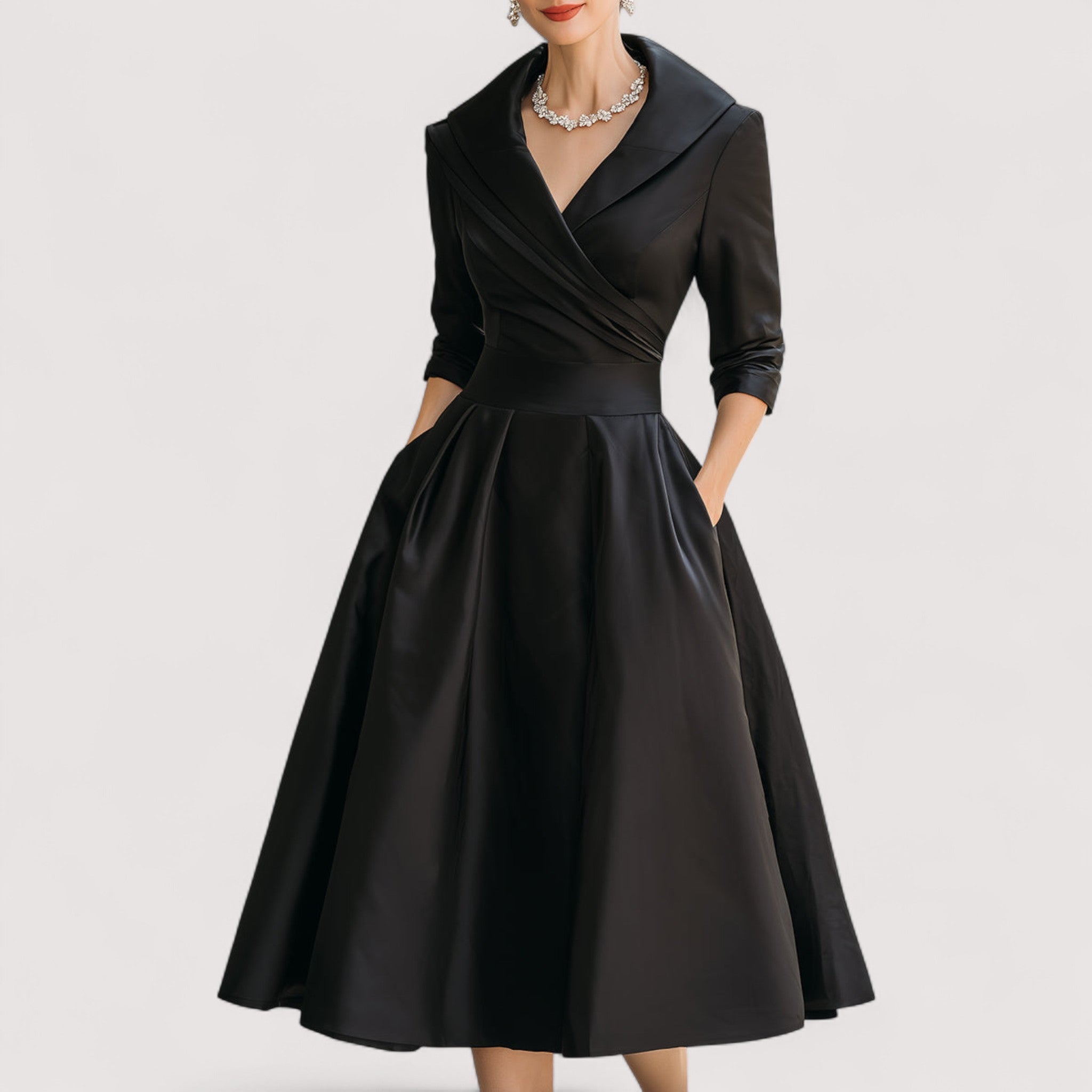 Frederica™ | Midi-Satin-Kleid